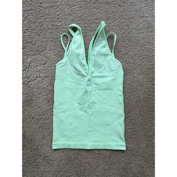 Helmut Lang Multi-Strap Tank Top Neon Lime Mint Green Designer XS/S Bold Layer - Picture 2 of 6